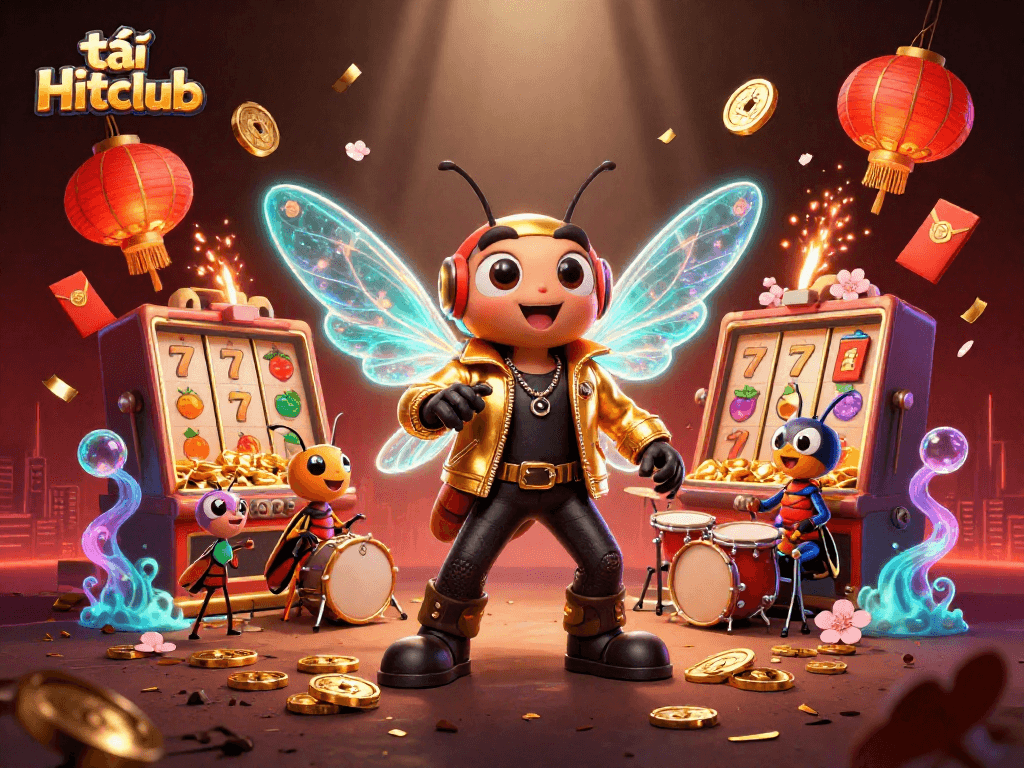 Engage with exciting games and features on tải Hitclub as a cicada rock star comes alive!
