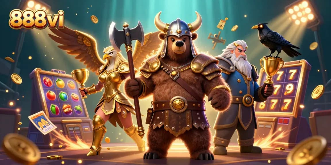 Experience thrilling gameplay with 888vi's vibrant slots, vivid elements, and dynamic characters.