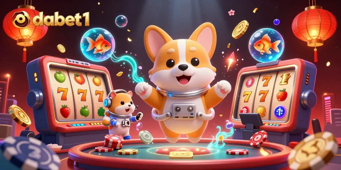 Experience dynamic gameplay at dabet1 with an astronaut corgi and casino theme.