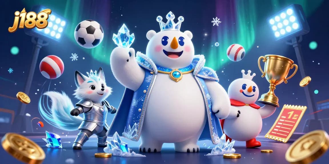 Join the fun of j188 with thrilling sports betting elements in an animated casino scene.