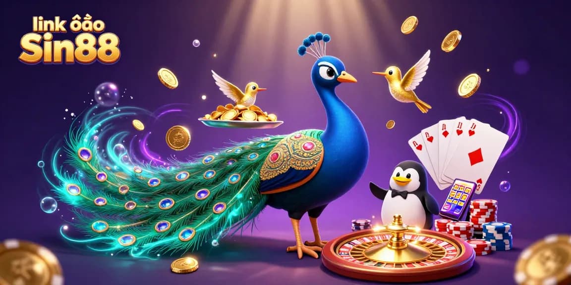 Win big with link vào Sin88 at this vibrant, dynamic casino illustration showcasing thrilling gaming elements.