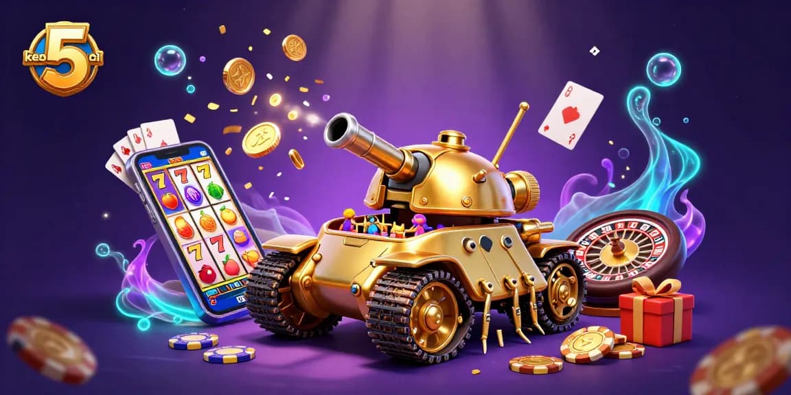 Engage with the thrilling world of keo nha cai 5, featuring an imaginative 3D casino beetle tank with vibrant gaming elements.