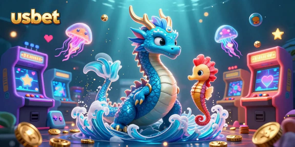 Experience thrilling gameplay with usbet in this vibrant 3D casino illustration showcasing dynamic gaming elements.