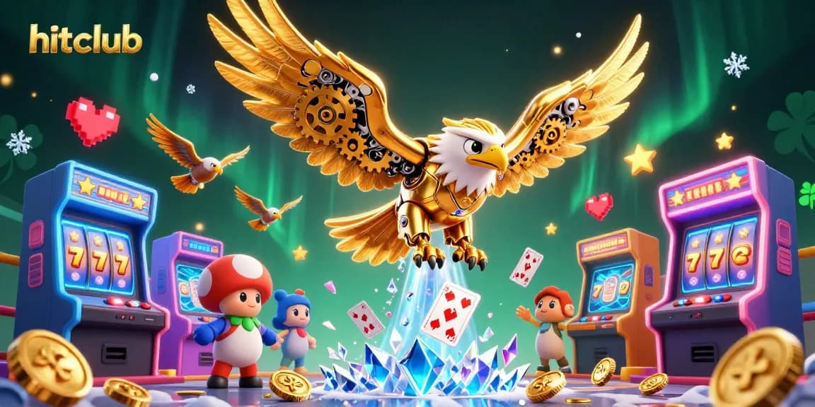 Experience the thrill of hitclub with a dynamic 3D casino scene featuring a golden eagle.