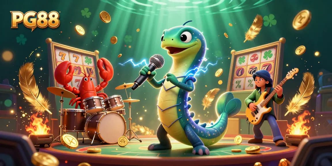 Experience thrilling casino action with PG88 as the electric eel DJ performs live for eager players.