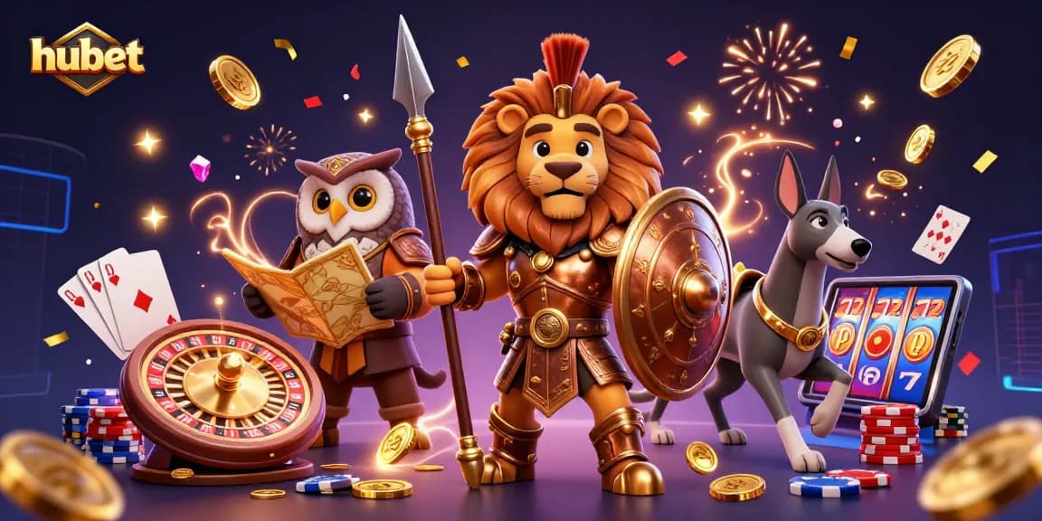 Experience thrilling gameplay with hubet through a vibrant 3D casino scene featuring dynamic elements.