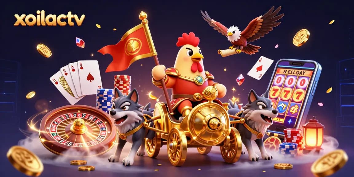 Experience thrilling gameplay with xoilactv featuring a rooster warlord in a dynamic casino setting.