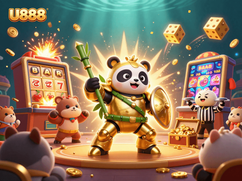 Experience thrilling gameplay with U888 in a vibrant casino arena featuring exciting game elements.