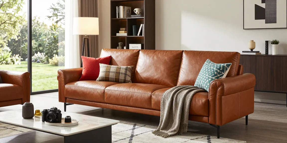 Entdecken Sie die besten Preise für Baxter Ledersofas in einem stilvollen Wohnzimmer-Ambiente mit eleganter Dekoration.