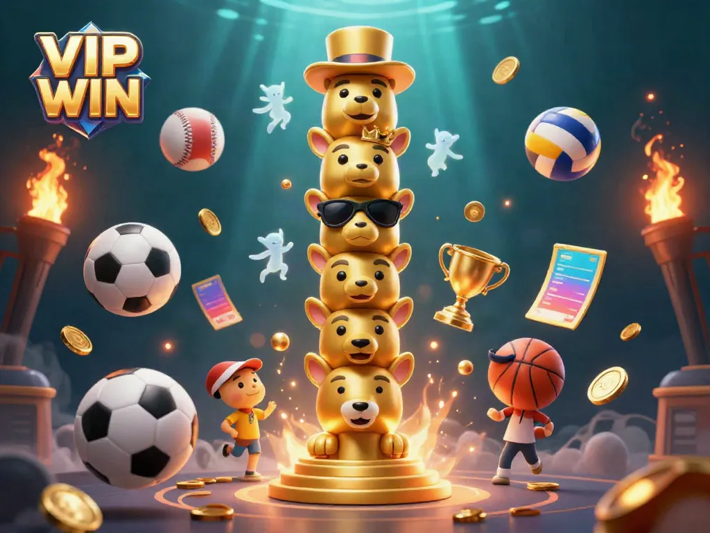 Experience VIP WIN excitement in a vibrant sports betting scene filled with dynamic game elements.