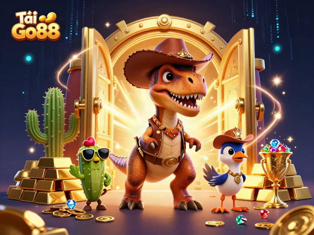 Engage in thrilling gameplay with Tải Go88 amidst sparkling treasures and vibrant characters.