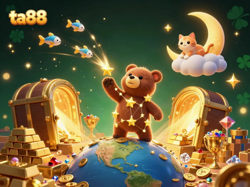 Experience excitement at ta88 with a golden treasure vault bursting with coins and gems
