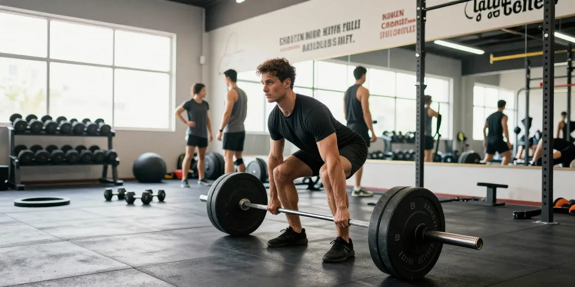 Selliza Shop Sportler beim Deadlift im Fitnessstudio, inspiriert von der Atmosphäre des Trainings.