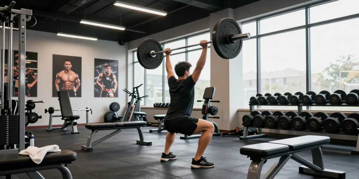 Global Pharma Steroids in Aktion während eines dynamischen Fitness-Workouts im modernen Gym mit Gewichten und motivierenden Elementen.