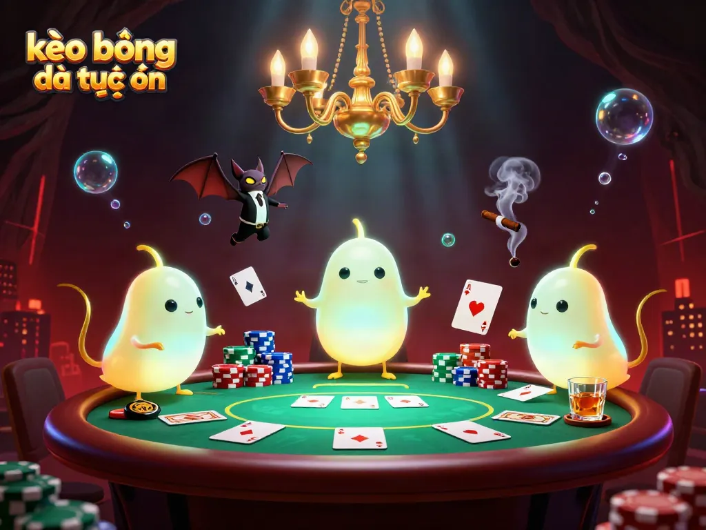 Experience the engaging atmosphere of kèo bóng đá trực tuyến with glowworms illuminating a vibrant casino scene.