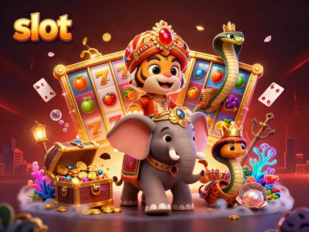 Spin the reels of vibrant slot games amidst a dynamic carnival scene.