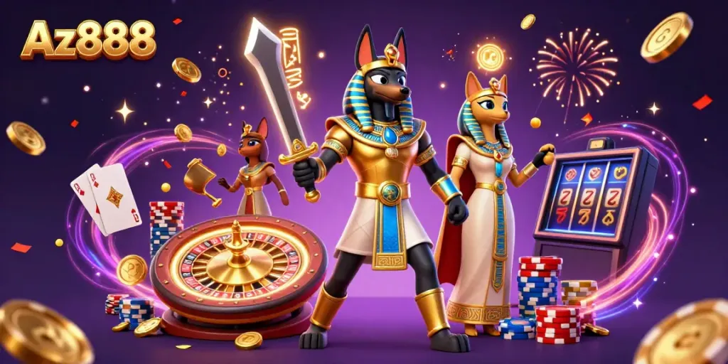 Experience thrilling gameplay at Az888 featuring dynamic casino elements and ancient Egyptian warriors.
