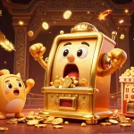Experience the thrill of winning with 8XBET's golden slot machine scene celebrating a huge jackpot.