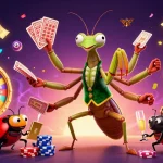 Engaging scene with characters from luck8 com showcasing casino actions among vibrant game elements.