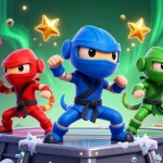Experience thrilling gameplay on 7C777 with vibrant arcade elements and action-packed ninja chameleons.