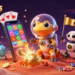 Engage with 11bet2026 as a Martian gecko uncovers a golden casino on Mars, surrounded by exciting gaming elements.