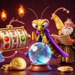 Immerse in mb66vn's vibrant casino scene with slots, crypto coins, and mystical fortune-tellers.