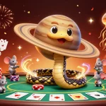 Zoccercasino Spieler setzen auf das Roulette-Rad der Saturnring-Schlange, um große Gewinne zu erzielen.