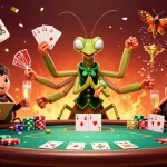 Engage with CN 3789’s vibrant casino scene featuring a card sharp, ladybug pit boss, and dynamic game elements.
