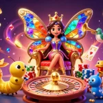 Spin big with MK8's vibrant casino scene featuring a butterfly queen and gaming elements.