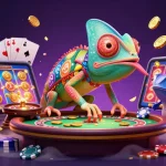 Experience go99's vibrant casino atmosphere with a colorful chameleon owner and dynamic game elements.