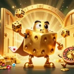 Engage with the b52 gameplay by rolling giant golden dice and unlocking treasures in a vibrant casino scene.