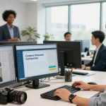Bewertung von respektlosem Verhalten am Arbeitsplatz durch anonyme Feedback-Tools in einem modernen Büro.
