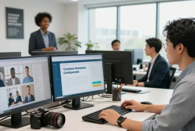 Bewertung von respektlosem Verhalten am Arbeitsplatz durch anonyme Feedback-Tools in einem modernen Büro.
