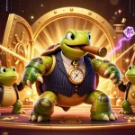 Experience the excitement of PG88 with a dynamic scene of a snapping turtle mobster and bullfrog enforcers among casino treasures.