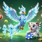 Engage with 23win’s vibrant 3D casino scene showcasing an ice phoenix, poker chip action, and dynamic sports elements.