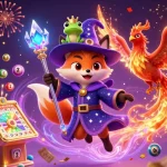 Experience thrilling games with nk88 featuring a fox wizard and lottery elements in a dynamic 3D illustration.